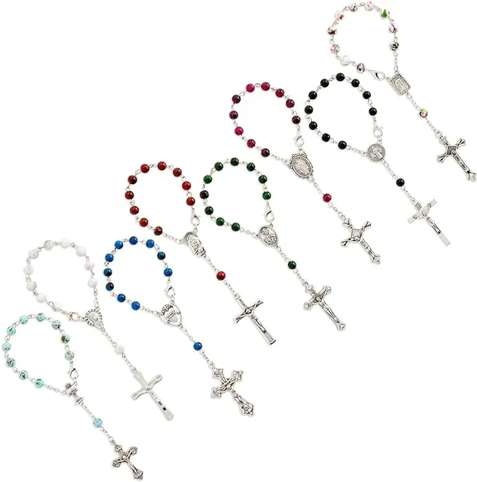 Juvale 24 Pack Small Catholic Rosary Bracelet