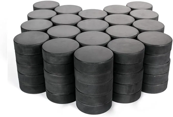 Bulk Blank Ice Hockey Pucks - Case of 100 Black Pucks - Official Regulation 6oz