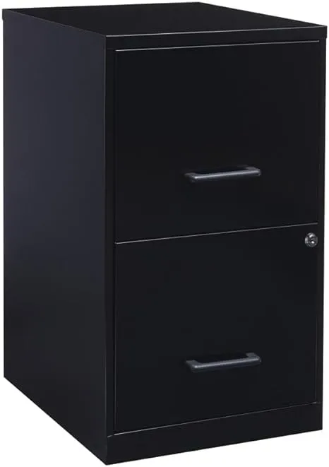 Scranton & Co Metal 2 Drawer Letter File Cabinet in Black