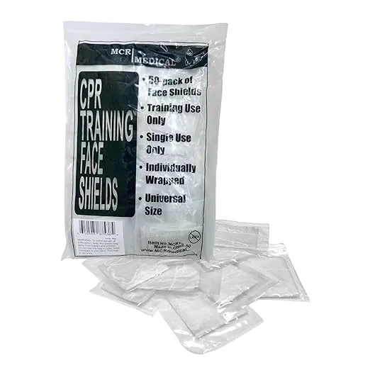 Pack of 50 CPR Training Shields, Individually Wrapped, MCRTS-50, MCR MedicalPack of 50 CPR Training Shields, Individually Wrapped, MCRTS-50, MCR Medical