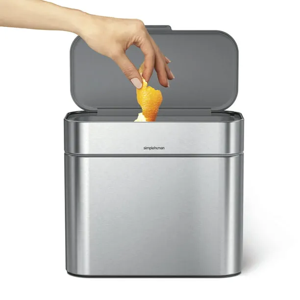 simplehuman 4 Liter Compost Caddy, Brushed Stainless Steel