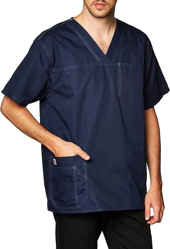 Carhartt Men's Ripstop Multi-Pocket Scrub Top | Navy