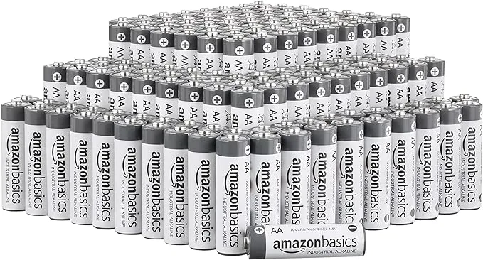 Amazon Basics 250-Pack AA Alkaline Industrial Batteries, 1.5 Volt, 5-Year Shelf Life