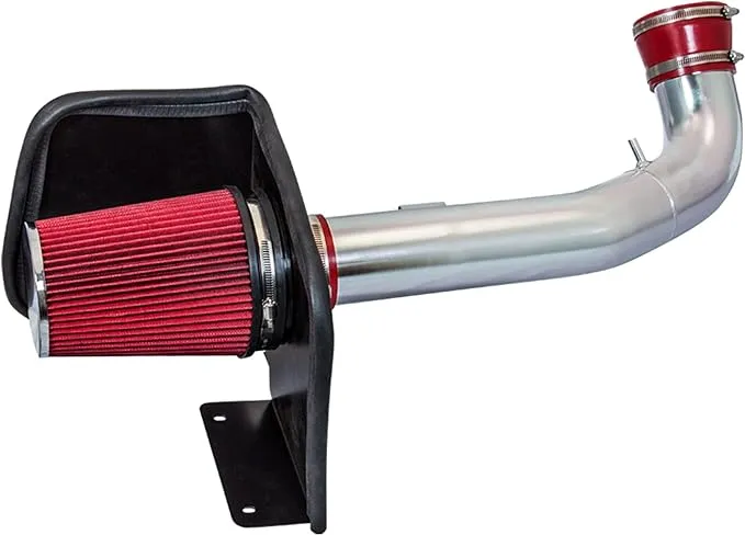 Cold Air Intake System with Heat Shield Kit + Filter Combo RED Compatible For 09-14 Cadillac Escalade Chevy Silverado Suburban Tahoe Gmc Sierra Yukon 5.3L/6.0L