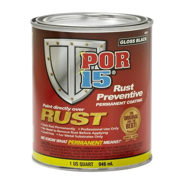 POR-15 45004, Rust Preventive Paint, Gloss Black, Quart