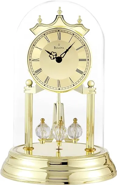 Bulova B8818 Tristan I Clock, Brass FinishBulova B8818 Tristan I Clock, Brass Finish