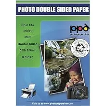 PPD Inkjet Matt Double Sided Heavyweight Paper Legal 8.5 x 14" 53lbs. 210GSM 9mil x 50 Sheets (PPD134-50)