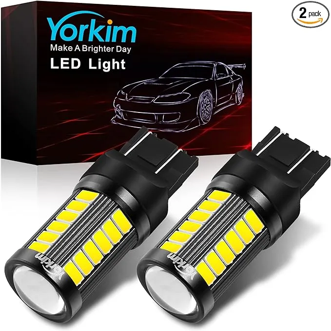 Yorkim 7440 Led Bulb Bright White Lights, T20 Led Bulbs, 7443 Led Bulbs, 7441 Led Bulbs, W21W Led Lights, 7444 Bulbs, for reverse/backup/brake light - 5730 33 SMD pack of 2Yorkim 7440 Led Bulb Bright White Lights, T20 Led Bulbs,…