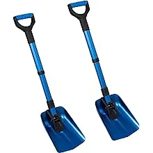 BirdRock Extendable Emergency Shovels 2 Pk Blue Utility Aluminum Rubber Handle