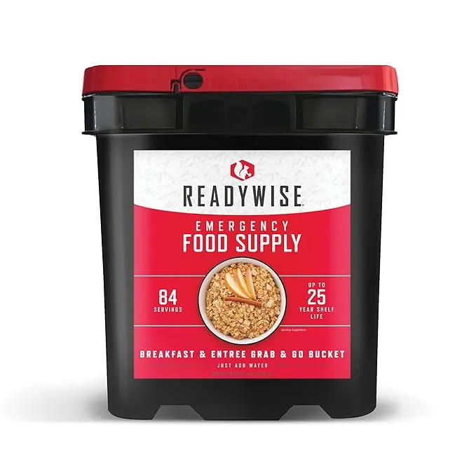 ReadyWise 84 Serving Breakfast & Entree Grab & Go Bucket