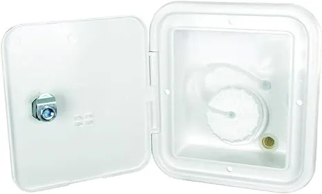 Thetford 94251 Gravity Water Hatch with Keyed Entry - 4-3/4" x 4-1/4" Cutout, Polar White