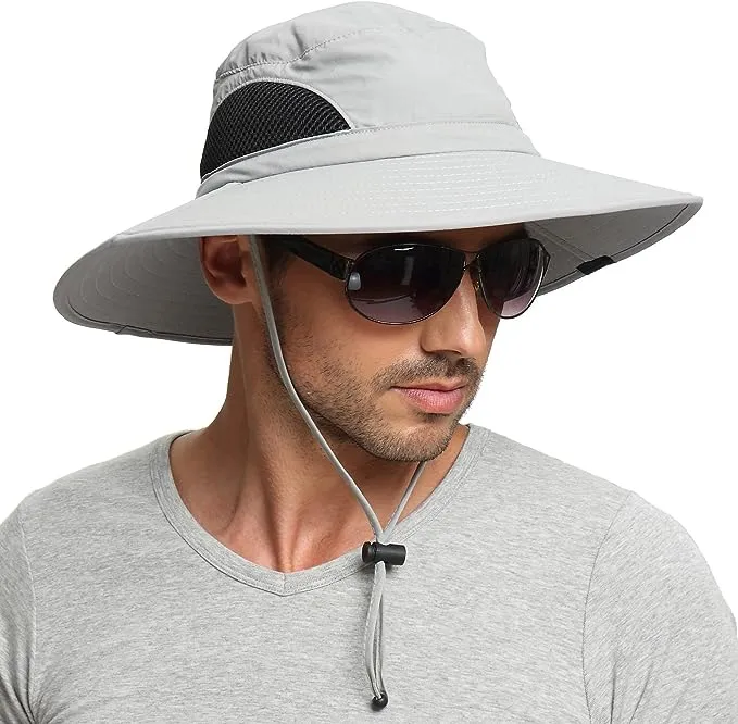 EINSKEY Men's Wide Brim Sun Hat, Waterproof Sun Protection Bucket Hat Boonie SAF