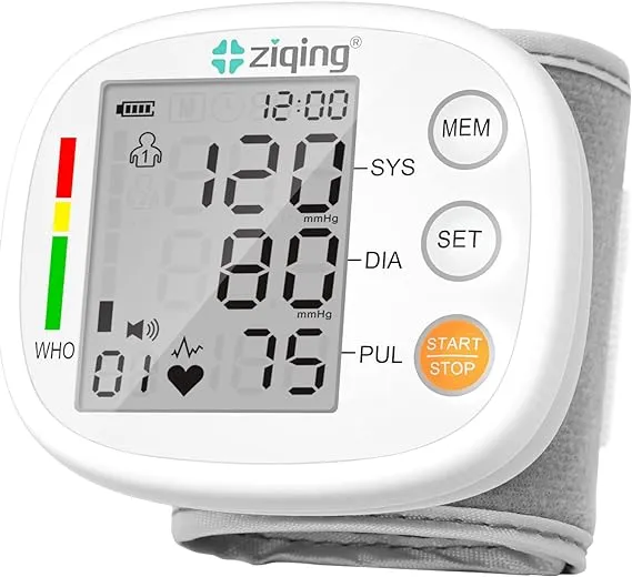 Ziqing Automatic Blood Pressure Monitor Wrist Digital Cuff Machine White Black | eBay