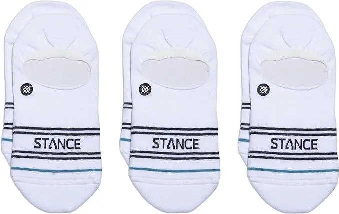 Stance Basic 3 Pack No Show Socks - White - Large