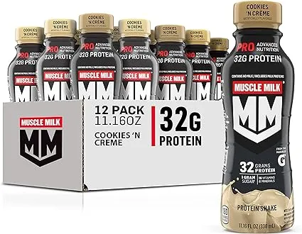 Muscle Milk Pro Series Shake Cookies 'N Creme 11.16 fl oz Bottles (Pack of 12)