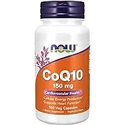 NOW Foods Supplements, CoQ10 150 mg, Pharmaceutical Grade, All-Trans Form produced by Fermentation, 100 Veg Capsules