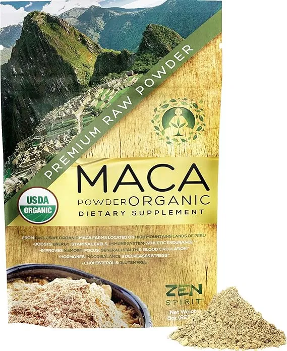 Maca Powder Organic Peruvian Premium Grade Superfood (Raw)- USDA Vegan Certified