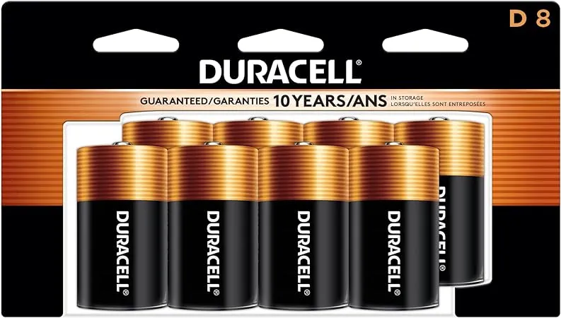 Duracell - Coppertop D Alkaline Batteries with Recloseable Package 8 Count