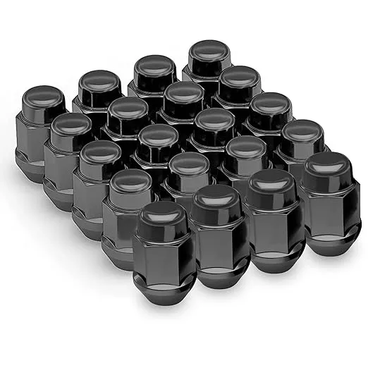 Richeer 20pcs 1.4 inch Black 12x1.5 Closed End Bulge Acorn Lug Nuts - Cone Seat ...