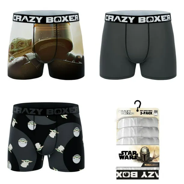 CRAZYBOXER The Mandalorian VHS Men's Boxer Briefs (Pack 3), S / Blue