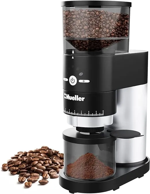 Mueller Ultra-Grind Conical Burr Grinder Professional Series, Innovative Detachable PowderBlock Grinding Chamber for Easy Cleaning and 40mm Hardened Gears for Long Life