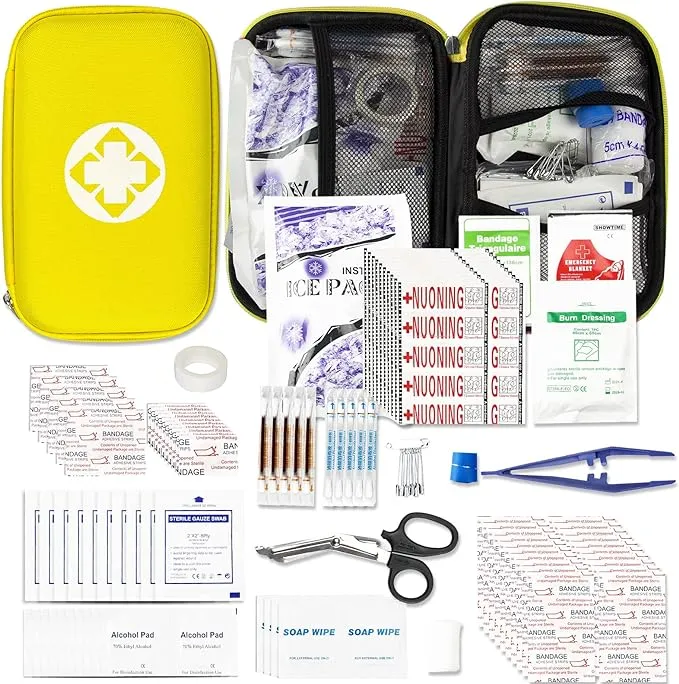 275Pcs Travel First Aid Kits for Car Emergency Preparedness Items Urgent Accident Essentials Kit Survival Gear Equipment for Sports , College Dorm Student, Home, Boat, Red YIDERBO