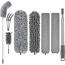 Dusters for Cleaning High Ceiling Fan, Microfiber Duster with Extension Pole 30-100 Inches, FUUNSOO Retractable Gap Dust Brush Cleaner Long Feather Duster for Cleaning Cobweb, Blinds, Furniture