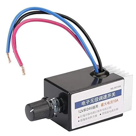 DC 12V/24V Universal Motor Speed Controller Switch for Car Truck Fan Heater Control