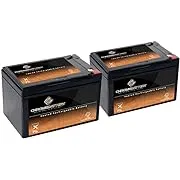 Chrome Battery 12V 14AH SLA Rechargeable Replacement Battery for UPS Back UP, Electric Scooter, and More: 3.74 x 5.94 x 3.86, T2 Terminal, Pack of 2