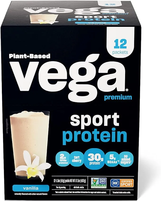 Vega Sport Performance Protein Vanilla Sequel - 12 pack, 1.5 oz each