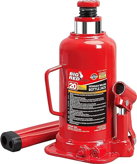 BIG RED 20 Ton (40,000 LBs) Torin Welded Hydraulic Car Bottle Jack for Auto Repair and House Lift, Red, TAM92003B