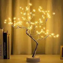 Room Decor, 20" Tabletop Bonsai Tree Light with 108 LED, DIY Artificial Tree Lamp, Battery/USB Operated, Aesthetic Lamps for Living Room Bedroom Christmas Party Home Gifts House Decor (Warm White)