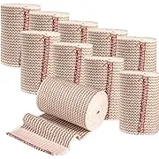 Elastic Bandage Wrap, Self-Close, 3" Comfort Athletic Compression Roll, 10/PK