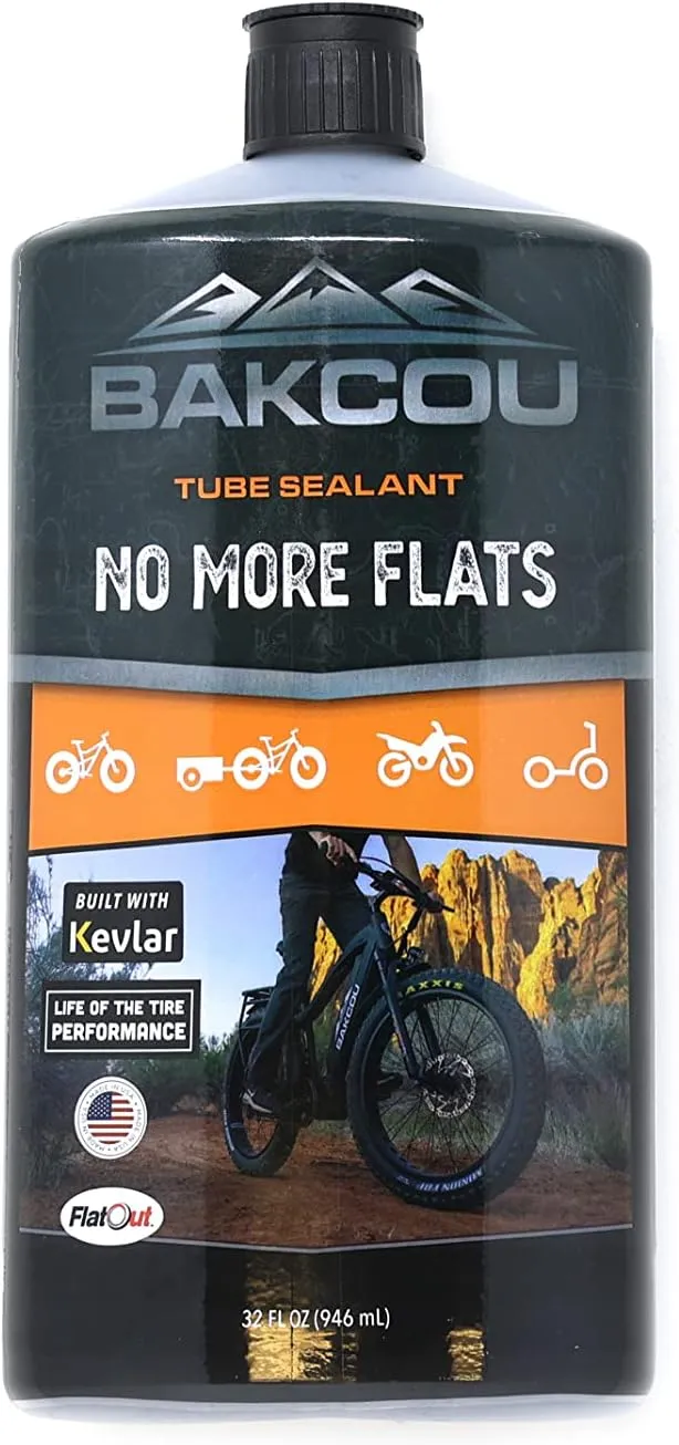 Bakcou Bike Tire Flat Fix - eBike and Bicycle Flat Tire Fixer - Protection and Repair Sealant for Tires - Kevlar Fiber Puncture Protection