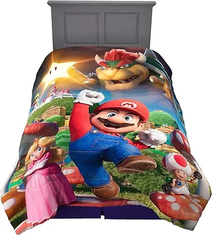 Franco The Super Mario Bros. Movie Kids Bedding Super Soft Microfiber Reversible Comforter