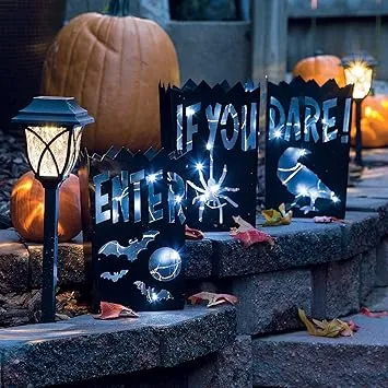 Vintage Halloween Metal Luminaries - 3 Pieces