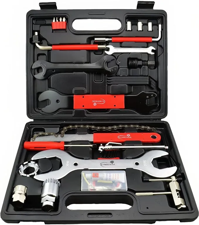 Lumintrail Bike Repair Tool Kit 26 Piece Multi Tool Bicycle Maintenance Tool Set with Tool Box