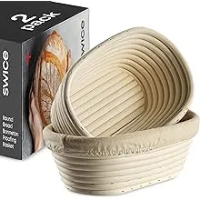 Bread Banneton Proofing Basket [Set of 2]Oval 10x6” Inch Bread Proofing Baskets for Sourdough with Liner, Sourdough Rising Basket Bread Bowls for Rising Proving Baskets for Bread, Rattan Bread Baskets