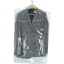 Rintati Clear Plastic Clothes Covers 35.4inch Dry Cleaning Hanging Dust Garment Bags Dry