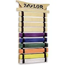 Milliard Karate Belt Display - Holds 10 Martial Arts Belts - Personalize with ...