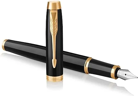 Parker Im Black with Gold Trim Fountain Pen - Fine