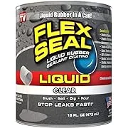 Flex Seal Liquid, 16 oz, Clear, Liquid Rubber Coating Sealant, Waterproof, Flexible, Breathable, and UV Resistant, Roof Repair, Basements, RV, Campers, Trailers, Marine, EPDM, Masonry