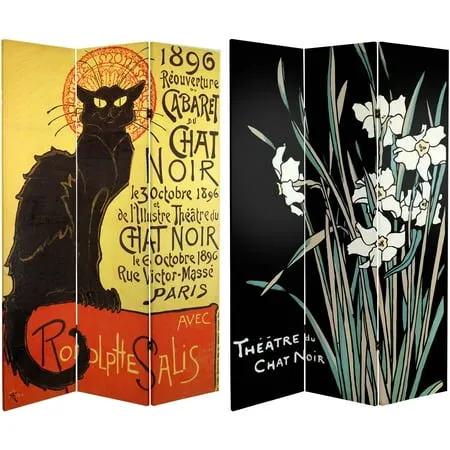 Oriental Furniture 6-Foot Double-Sided Chat Noir Room Divider