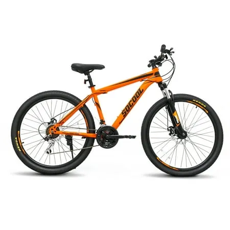 Mountain Bike Shimano 21 Speeds Drivetrain Stainless Steel Frame 26 Inch Wheels with Disc-Brake 72 Spokes (36 Spokes each tire) for Men Women Men s MTB Bicycle Orange&Black