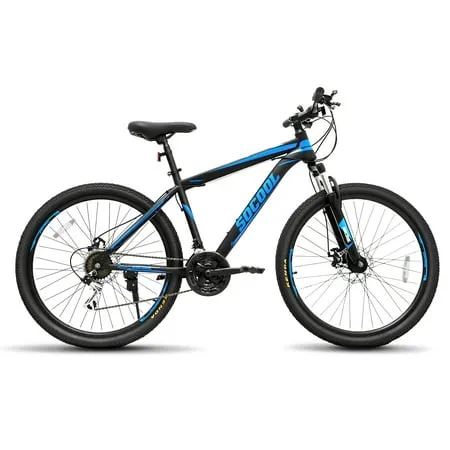 Hiland Mountain Bike, 3/6/Multi-Spokes,Shimano 21 Speeds Drivetrain,Aluminum Frame 26 Inch Wheels, Disc-Brake Bike for Men Women Men's MTB Bicycle