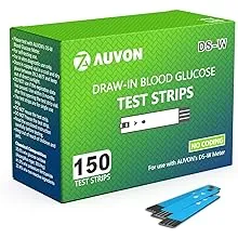 I-QARE DS-W Draw-In Blood Glucose Test Strips for Use with DS-W Diabetes Sugar