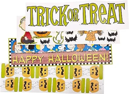 Happy Halloween Peanuts - SNOOPY Mini Bulletin Board Decoration Set 77 pieces