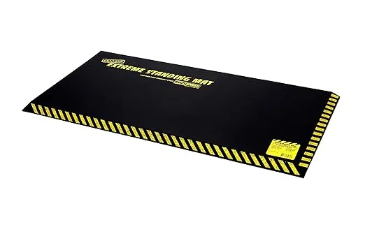 18” x 36” Black 1” Thick | Anti Fatigue Mats for Standing | Industrial Antifatigue Mat with Safety Stripes | Anti Fatigue Mat for Work & Workplace