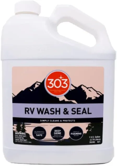 303 RV Wash & Seal - Clean, Streak-Free Finish, pH Neutral with High Foaming Formula, Provides A Deep Gloss Finish on RVs, Campers, Pop-ups, and Motorhomes, 1 Gallon (30240)