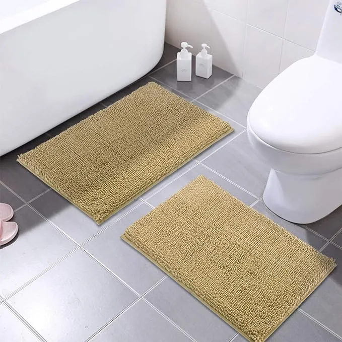 MAYSHINE Bathroom Rug Runner, X-Long Chenille Bath Mats, Beige, 27.5x47 inch, Size: 27.5 x 47